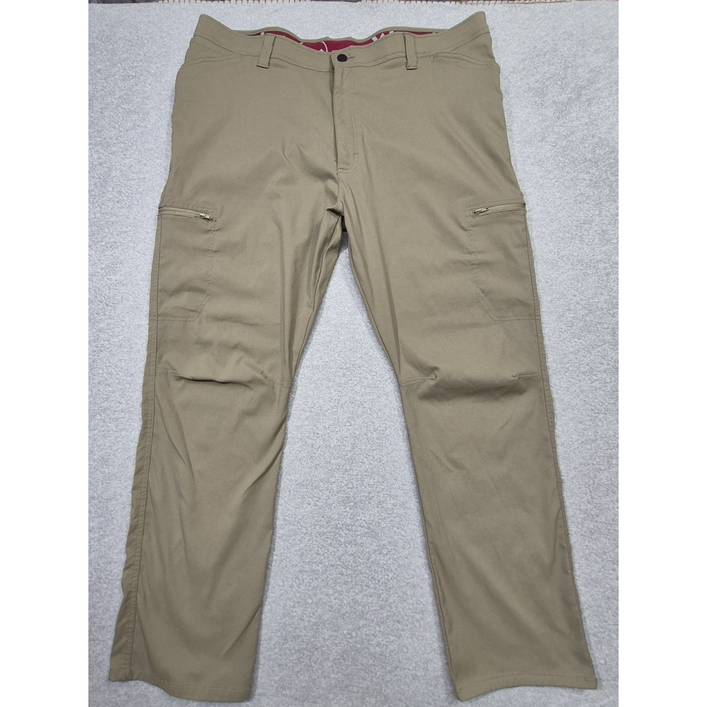 Wrangler Outdoor Series Pants Men 42x30 Beige Nylon Stretch Hiking Work Utility